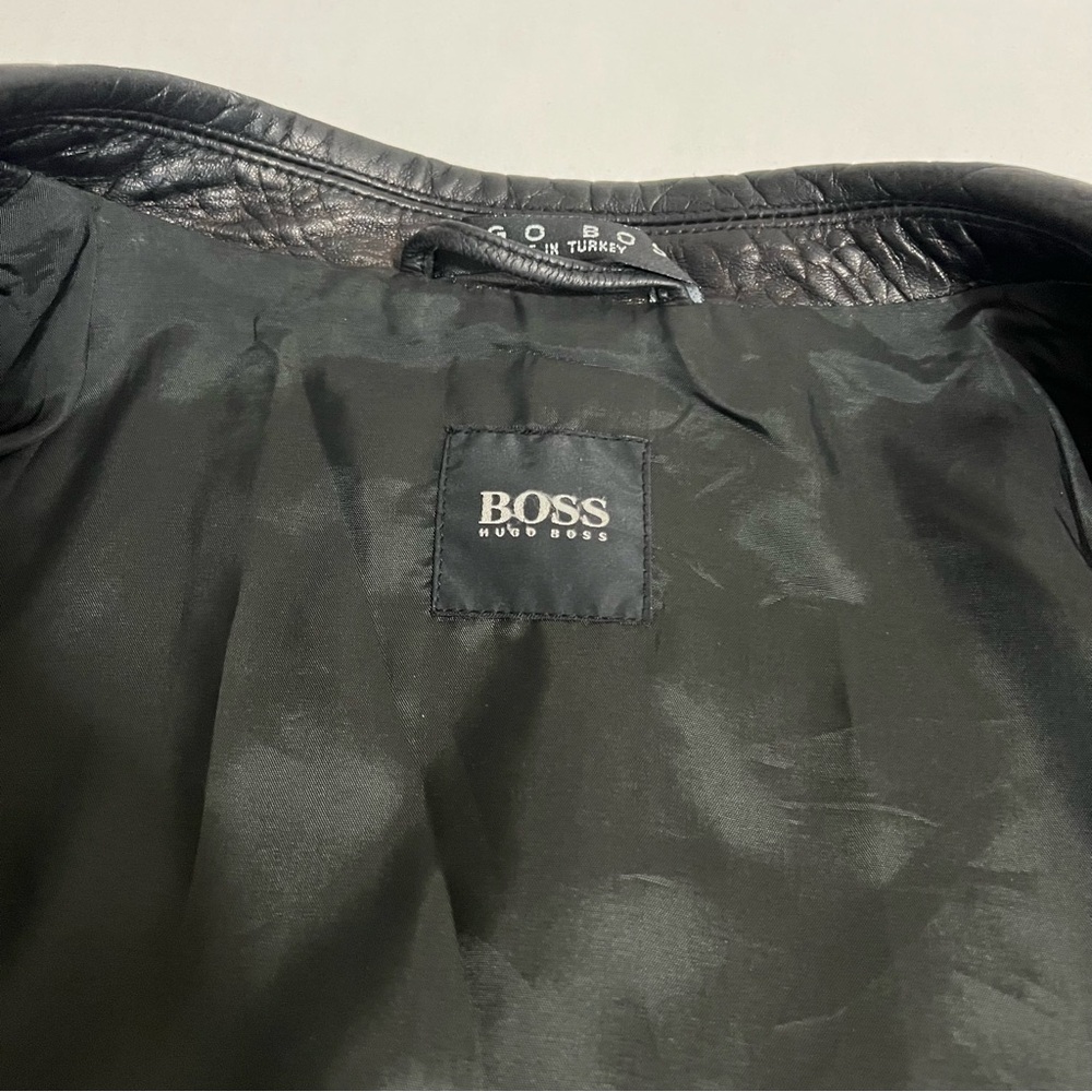 Boss Hugo Boss Leather Crocodile Pattern Brown Blazer - Picture 8 of 12